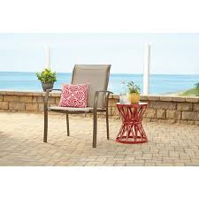Black Stackable Lightweight Aluminum Patio Outdoor Dining Chair 2 Pack