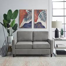 Gray Modern Polyester 2 Seat Loveseat