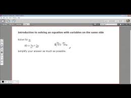 Solving An Equation With Variables