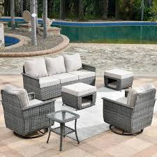 Hooowooo Sierra Black 6 Piece Wicker