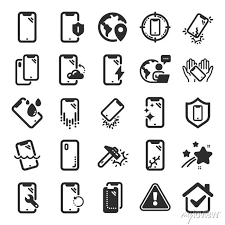 Smartphone Protection Icons Tempered