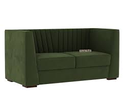 2 Seater Sofa Velvet Dark Olive Green