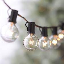 25 Foot G40 Globe String Lights With Bulbs Black Wire By Austin Light Co Ul Listed Indoor And Outdoor Great For Patios Cafés Parties