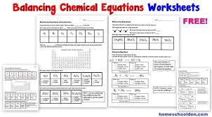 Balancing Chemical Equations Free