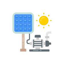 Solar Water Pump Vector Art Icons And
