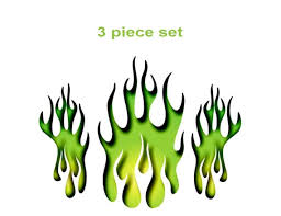Sunken Flame Vinyl Decals 3pc Set For