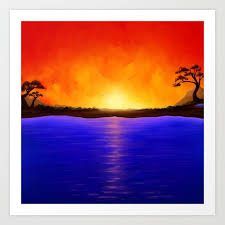 Surreal Sunset Landscape Painting