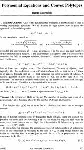 Polynomial Equations And Convex