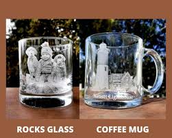 Etched Glass Portrait Glass Beer Glass