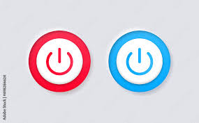 3d Power Icon On With White