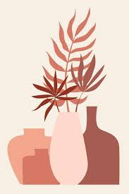 Plant In Vase Pattern Background Boho