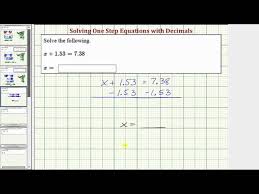 Solve A One Step Equation With Decimals