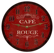Cafe Rouge Clock French Themed Wall