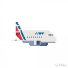 Airplane Icon Pixel Art Sticker