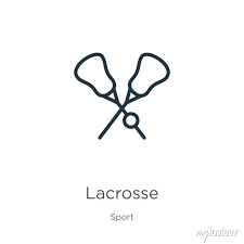Linear Lacrosse Outline Icon Isolated