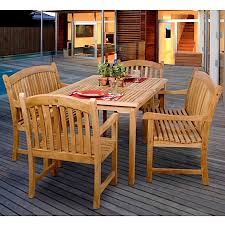 5 Piece 59 Inch Outdoor Terrace Dining Set