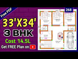 33 X 34 Duplex House Plan With 3 Bhk