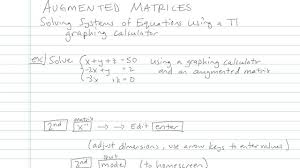Augmented Matrices Math S By