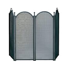 Panel Fireplace Screen With Woven Mesh
