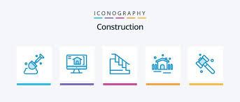Construction Blue 5 Icon Pack Including