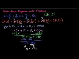 Linear Equations With Fractions