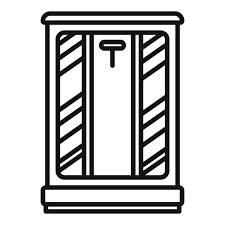 Shower Stall Icon Outline Vector Glass