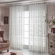 Room Embroidery Fl Sheer Curtains