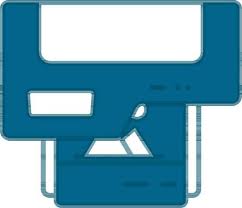 Top View Printer Icon In Blue And White
