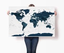 Detailed High Quality World Map Poster