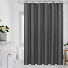 1pc Dark Grey Fabric Shower Curtain