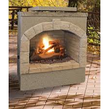 Stucco Propane Gas Outdoor Fireplace