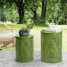 Green Garden Stool Or Plant Stand