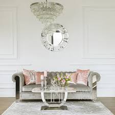 Glamour Sofa Modern Gray Aviator Silver