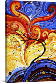 Whirlwind Whimsical Landscape Art Large Solid Faced Canvas Wall Art Print Great Big Canvas