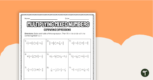 Multiplying Mixed Numbers Comparing