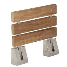 16 In Teak Wall Mount Slatted Folding