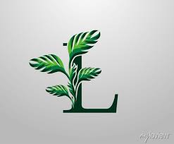 Letter L Monstera Green Plant Icon