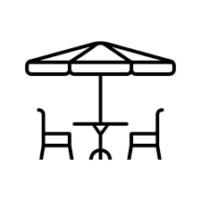 Terrace Cafe Line Vector Icon Camping