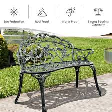 Green Aluminum Patio Outdoor Garden Bench Chair
