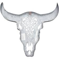 Parisloft Galvanized Iron Bull Skull