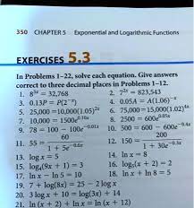 Logarithmic Functions Exercises 5 3