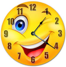 10 5 Winking Face Clock Yellow Clock