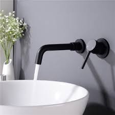 Wall Mounted Black Spout And Mixer