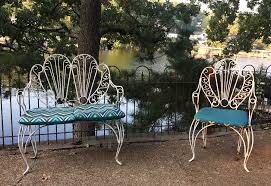 Wrought Iron Fan Back Bench Metal