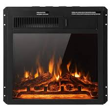 Costway 18 Electric Fireplace Insert 5100 Btu Freestanding Heater See Details Black