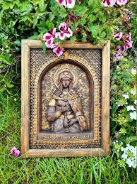 Wood Carved Icon Wall Art