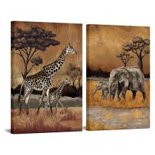 African Animal Wall Art Safari Canvas