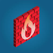 Firewall Icon Red Brick With Fire