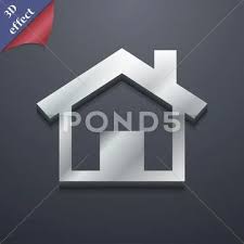 Home Icon Symbol 3d Style Trendy