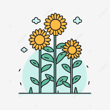 Three Sunflowers In The Garden Icon